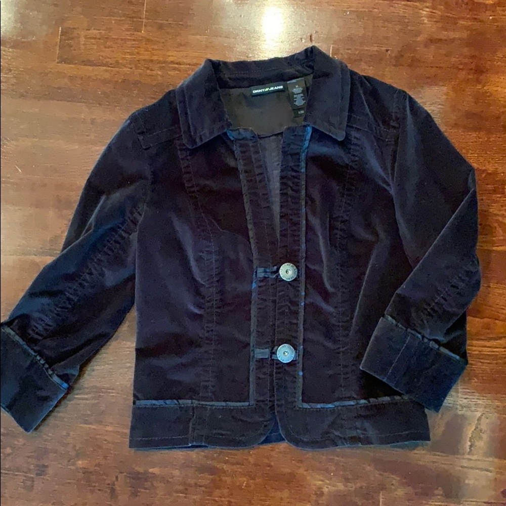 DKNY//Jeans cotton velvet, 3/4 sleeve jacket, M.
